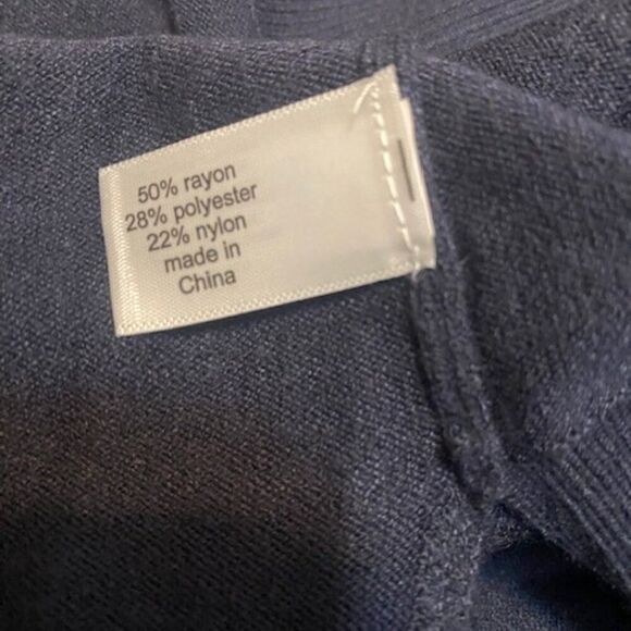 Lane Bryant Blue/White contrast V-neck button down cardigan, size 22/24 - Picture 5 of 5